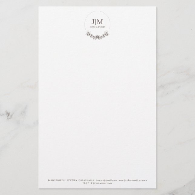 Papeterie Simple moderne Monogram Jeweler Carré Business Car (Devant)