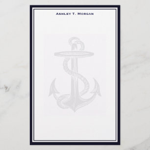 Papeterie Simplicité nautique DK bleue/blanc personnalisé
