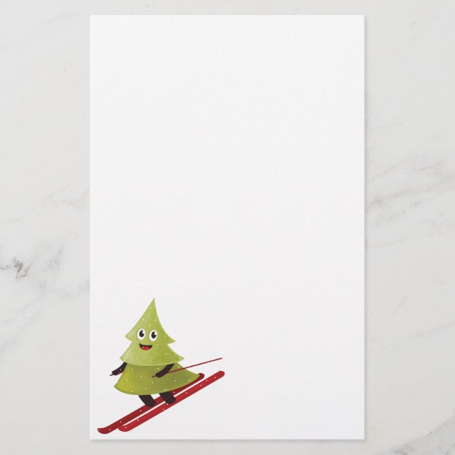 Papeterie Ski Pine Arbre Cute Sports Neige hiver (Devant)