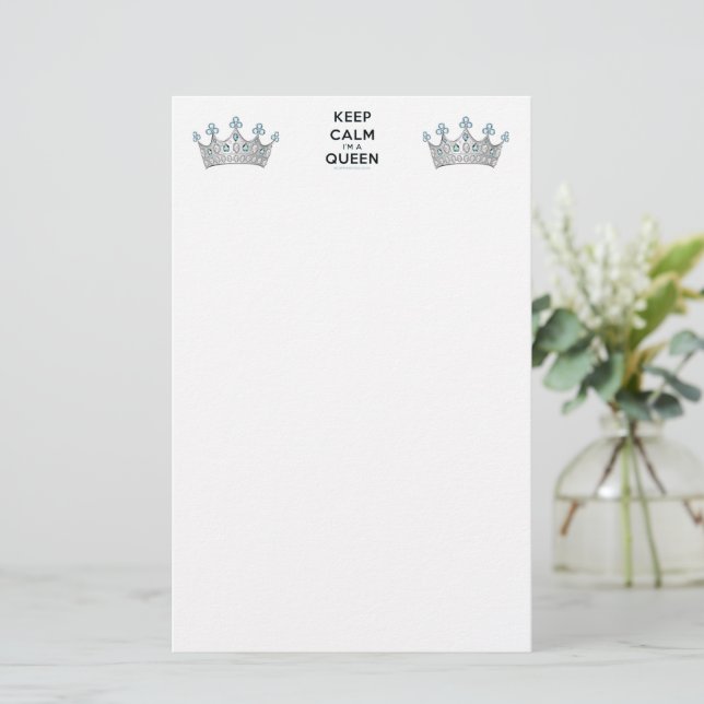 Papeterie SlipperyJoe's Keep Calm Queen couronne joyaux a (Debout devant)