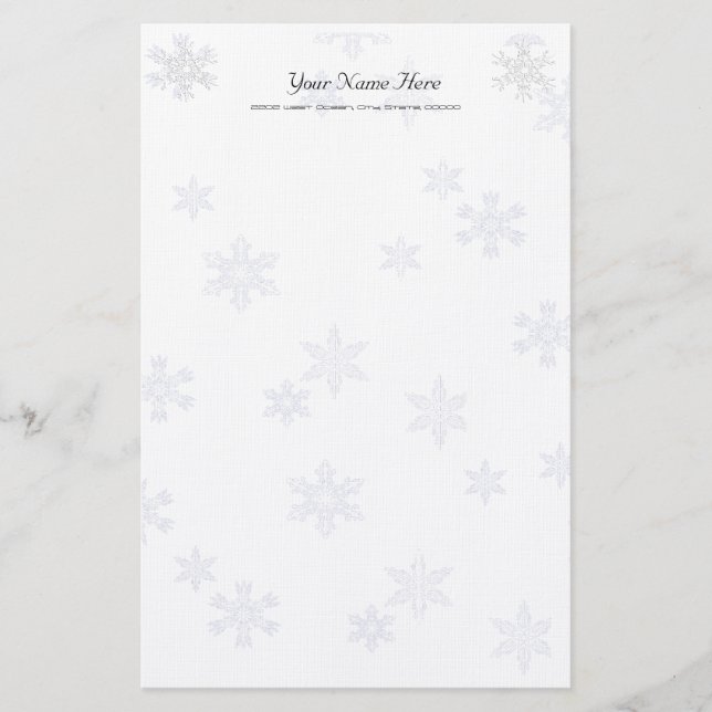 Papeterie Snowflakes Elégante Papier Linge Papier Blanc (Devant)