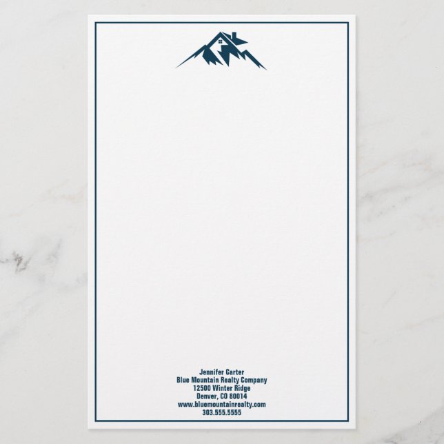 Papeterie Société immobilière Blue Mountain Custom Realtor (Devant)