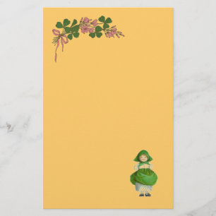 PAPETERIE ST PATRICK'S DAY - IRLANDE, FILLE ET SHAMROCK