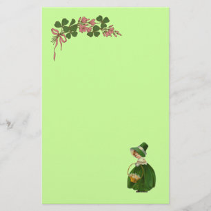 PAPETERIE ST PATRICK'S DAY - IRLANDE, FILLE ET SHAMROCK