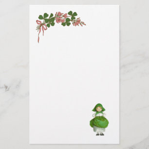 PAPETERIE ST PATRICK'S DAY - IRLANDE, FILLE ET SHAMROCK