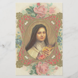 Papeterie St Therese le petit crucifix de roses de fleur