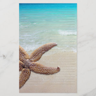 Papeterie Starfish on the Beach Lined Writing Paper
