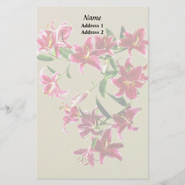 Papeterie Stargazer Lilies Heart Mariages Produits (Devant)