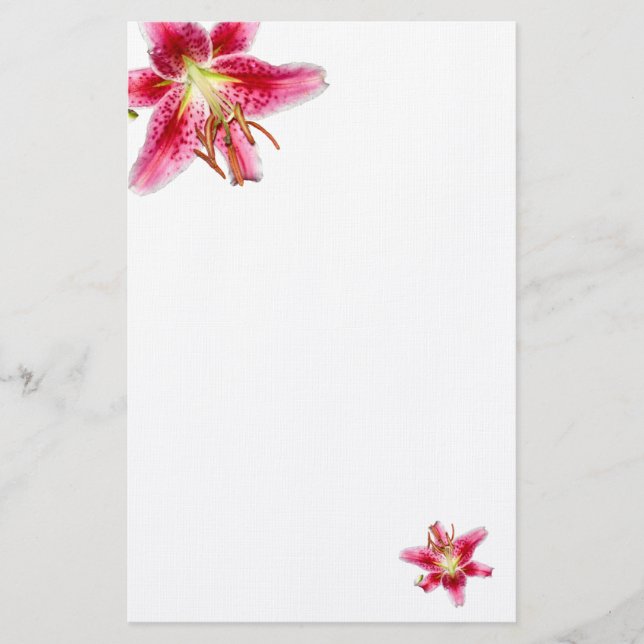 Papeterie Stargazer Lily Décoré Papier à lettres vierges (Devant)