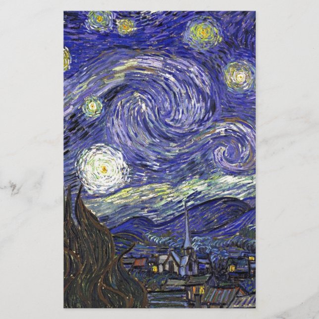 Papeterie Starry Night, Vincent Van Gogh. (Devant)