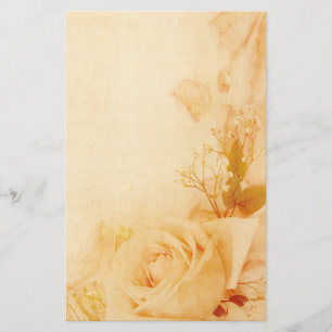 Papeterie Stationery vintage Romantique Rose Parchemin