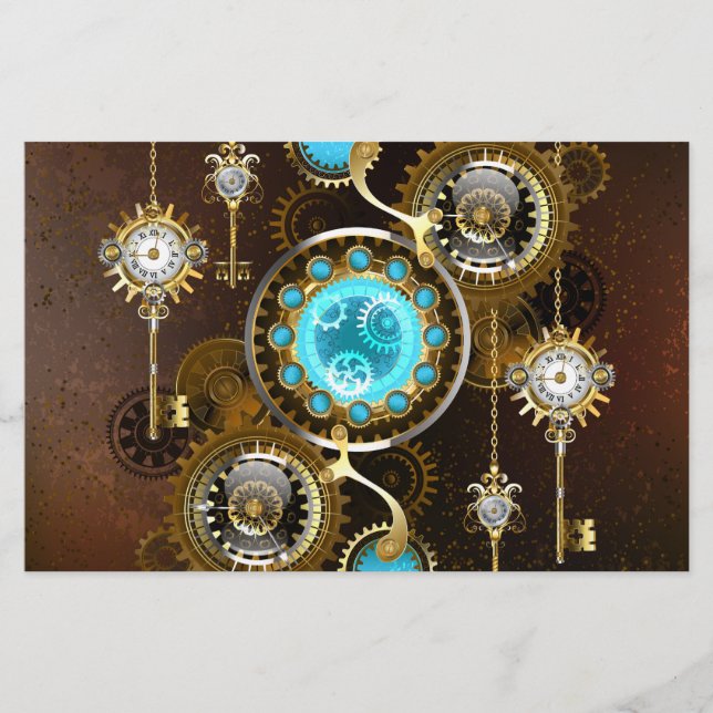 Papeterie Steampunk Rusty Background (Devant)