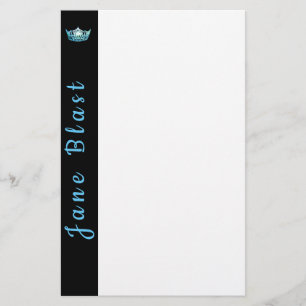 Papeterie Style Crown Stationery de Miss America-Turquoise/W