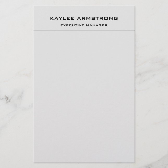 Papeterie Style Simple Élégant Professionnel Gris Clair (Devant)