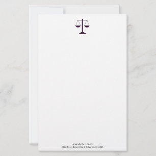 Papeterie Symbole des services juridiques de l'équilibre de 