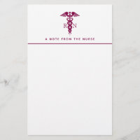 Symbole Médicale simple Red Caduceus Nurse