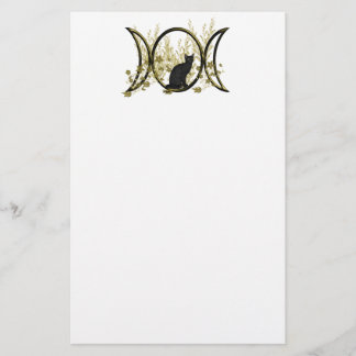 Papeterie Symbole triple de lune - chat noir