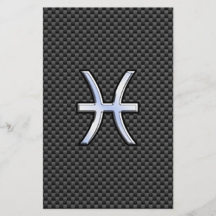 Papeterie Symbole zodiaque Pisces sur l'impression de fibre