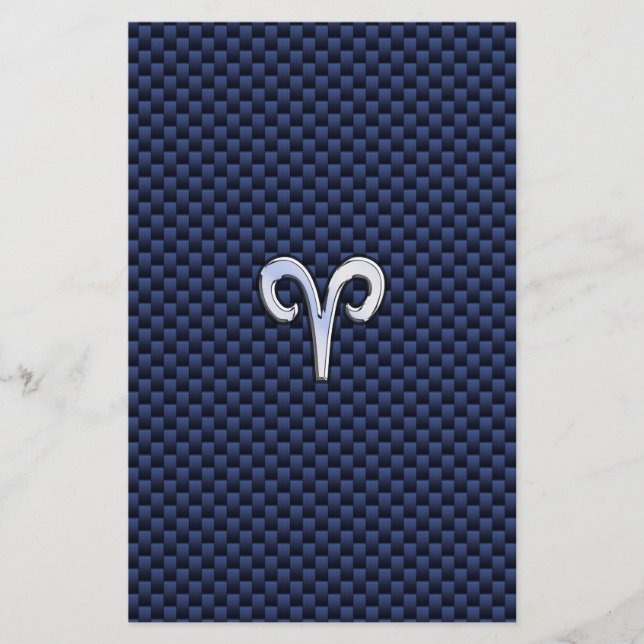 Papeterie SYMBOLE Zodiaque Silver Aries Style carbone de la  (Devant)