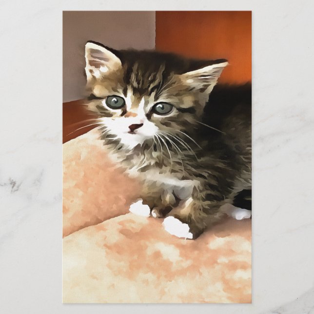 Papeterie Tabby Cat Kitten Portrait pour animaux (Devant)