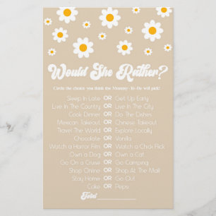 Papeterie Tan Retro Daisy Voudrait Elle Plutôt Baby shower J