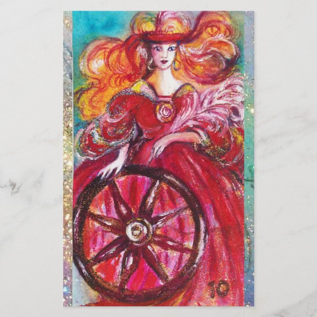 PAPETERIE TAROTES DES OMBRES PERDUES / LA ROUE DE FORTUNE (Devant)