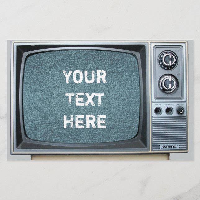 Papeterie Télévision vintage avec écran statique (Devant)