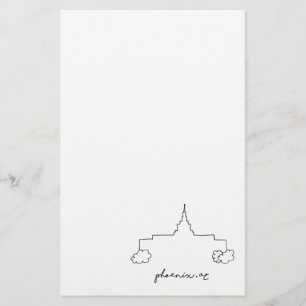 Papeterie temple de phoenix arizona croquis simple moderne