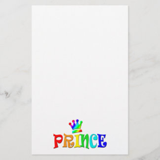 Papeterie Texte, prince et couronne d'arc-en-ciel de clipart