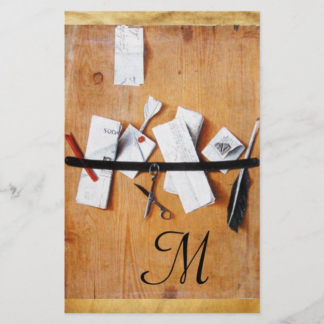 Papeterie TITULAIRE DE LETTRE EN BOIS MONOGRAM brun noir bla (Devant)