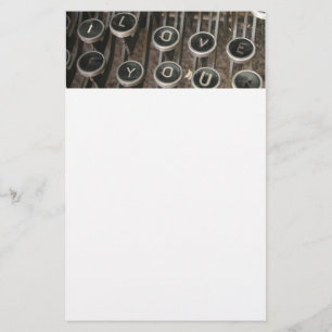 Papeterie Touches de machine à écrire vintages - Lettre d'am