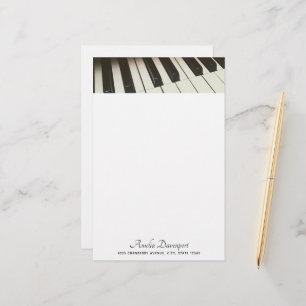 Papeterie Touches de piano - Photographie noir et blanc élég