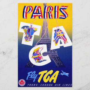 Papeterie Tour Eiffel vintage Paris publicité aérienne