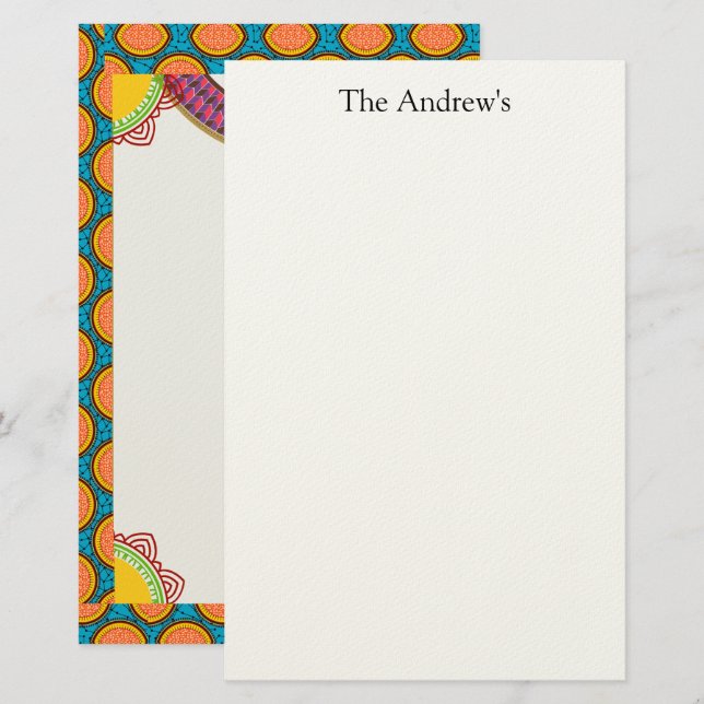 Papeterie Traditional Stylish  Paper (Devant / Derrière)