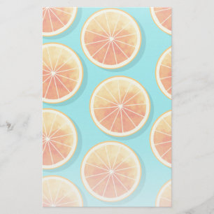 Papeterie Tranches orange sur bleu