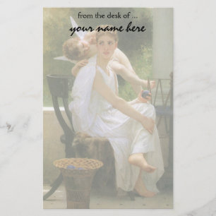 Papeterie Travail interrompu par Bouguereau, Angel Portrait