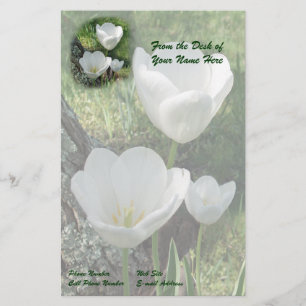 Papeterie Trio à fleurs de tulipes blanches