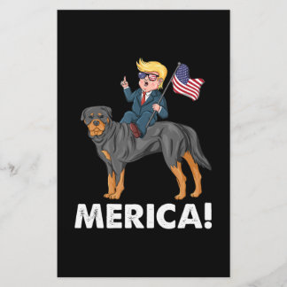 Papeterie Trump Merica Rottweiler Chien Héros américain