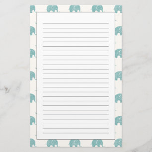 Papeterie Turquoise Cute Elephant Motif