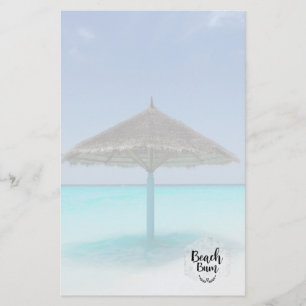 Papeterie Typographie de cloche de plage - Parapluie sur la 
