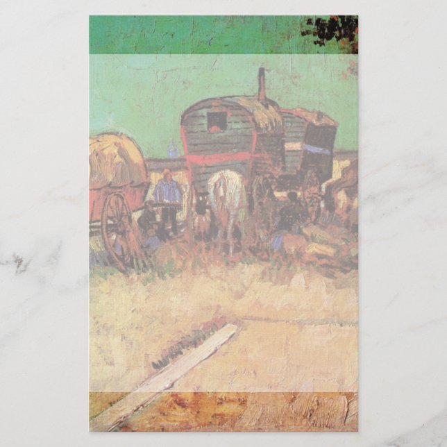 Papeterie Tziganes avec caravanes par Vincent van Gogh (Devant)