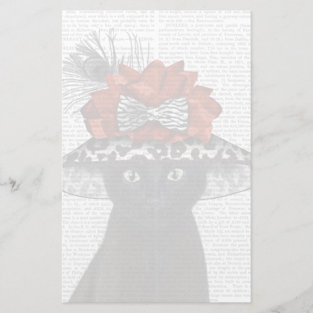 Papeterie Un chat noir avec un Casquette fabuleux (Devant)