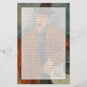 Papeterie Un homme assis se penchant sur une table