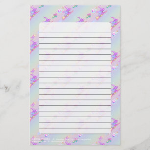 Papeterie Un joyeux Motif Rainbow de la sorcière volant