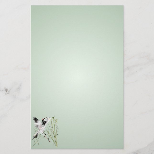 Papeterie Une grue dans stationnaire en bambou (Devant)