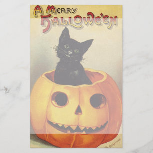 Papeterie Une joyeuse Halloween par Ellen Clapsaddle, Chat V
