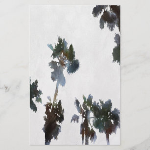 Papeterie Vacances Palmiers tropicaux Aquarelle artistique