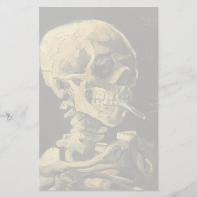 Papeterie VAN GOGH - crâne avec la cigarette 1885 (Devant)