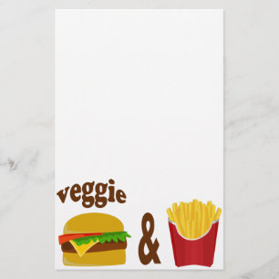 Papeterie Veggie Burger et Fries