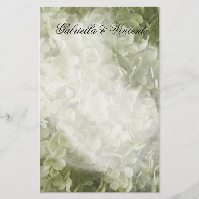 Papeterie Vert Annabelle Hydrangea Mariage Floral (Devant)